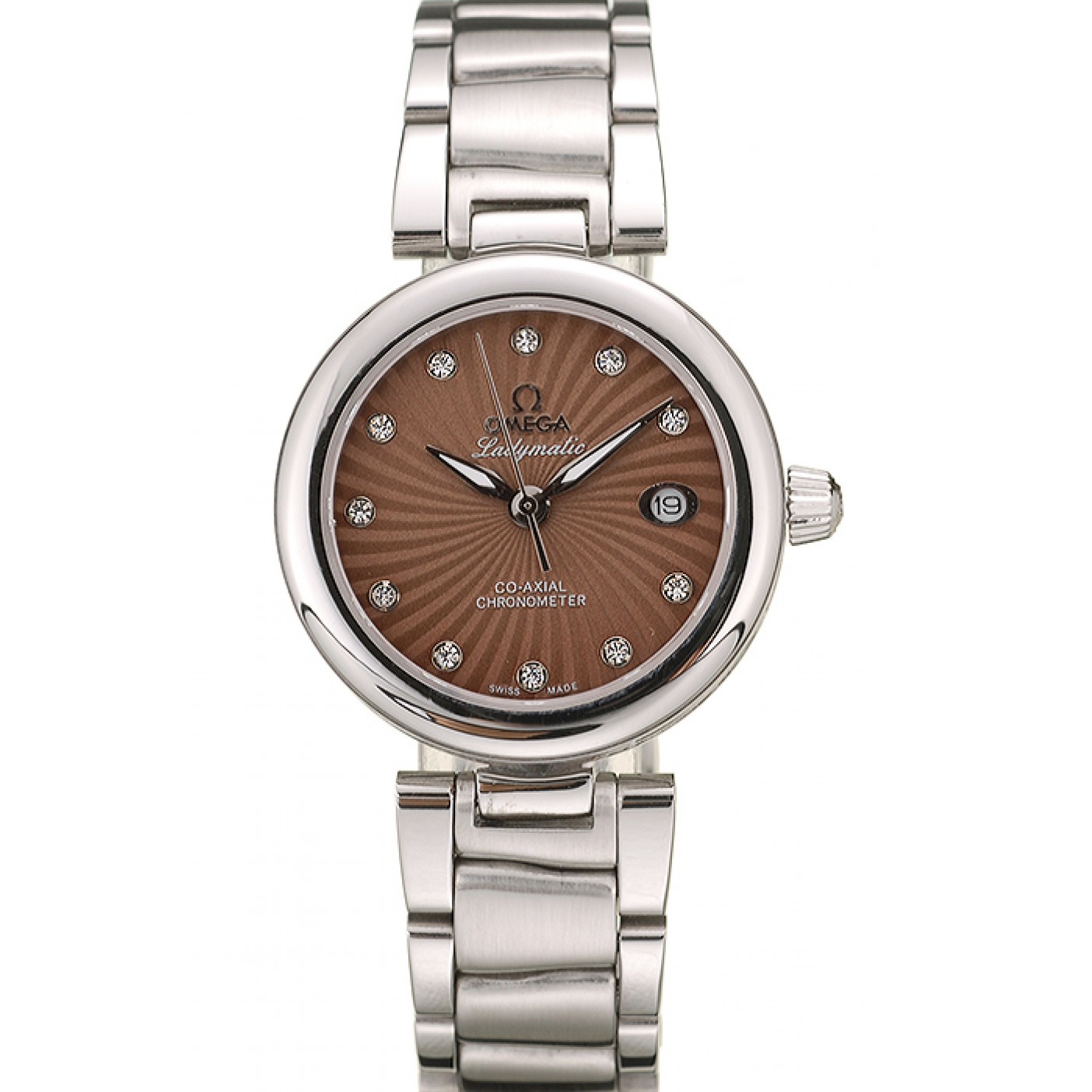 Omega DeVille Ladymatic Stainless Steel Strap Brown Dial