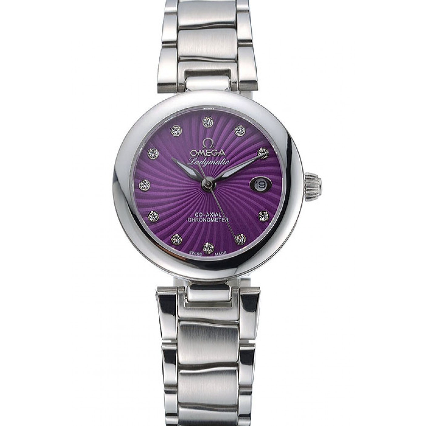 Omega Ladymatic Purple Dial Stainless Steel Bracelet 622459