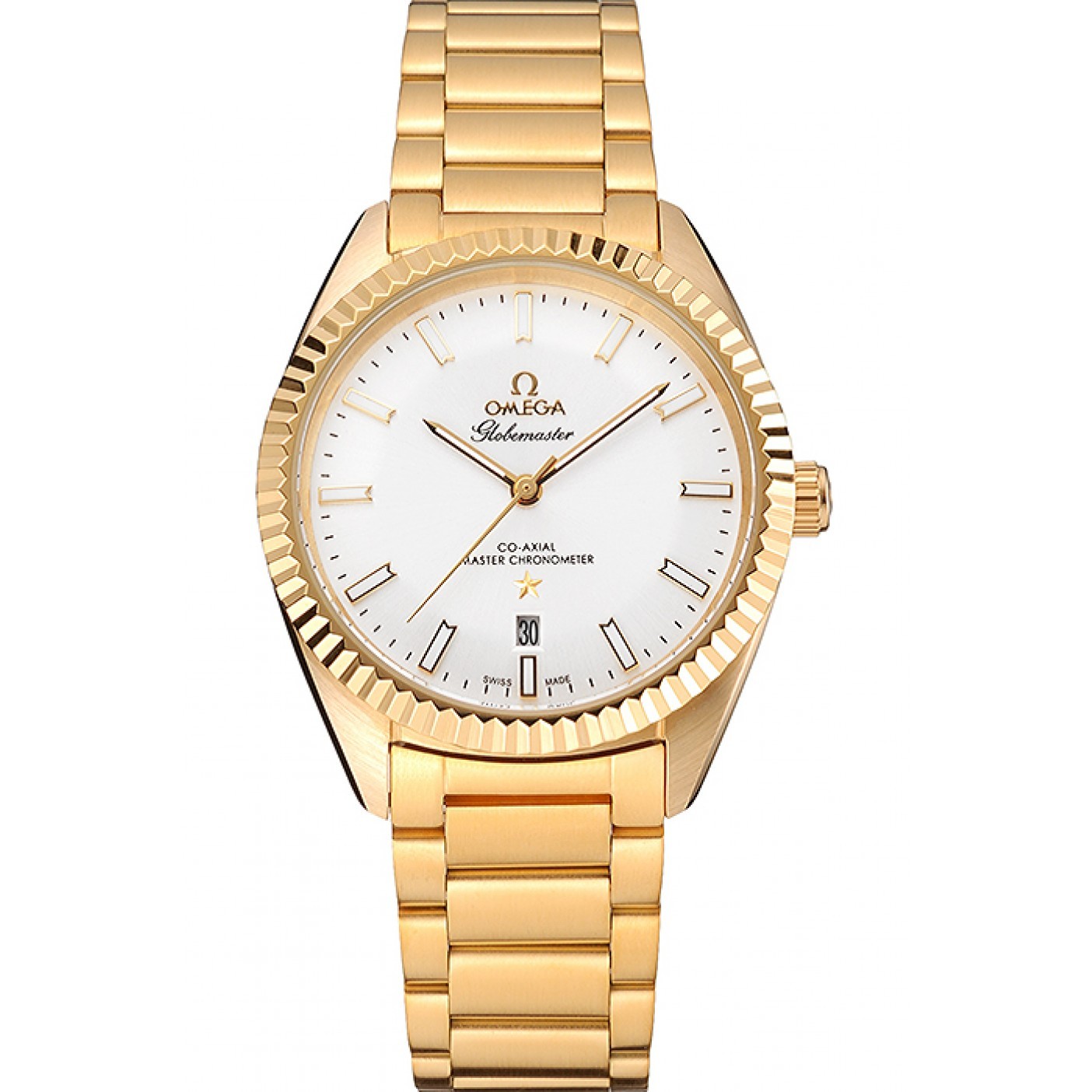 Omega Globemaster White Diak Gold Case And Bracelet