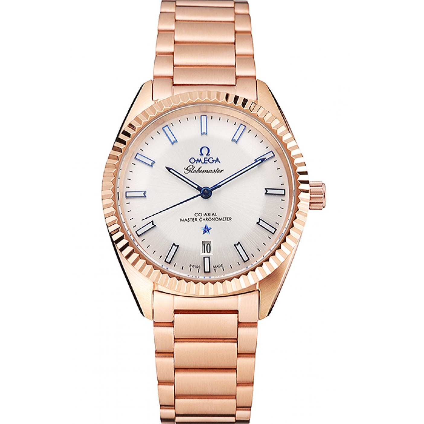 Omega Globemaster White Dial Rose Gold Case And Bracelet