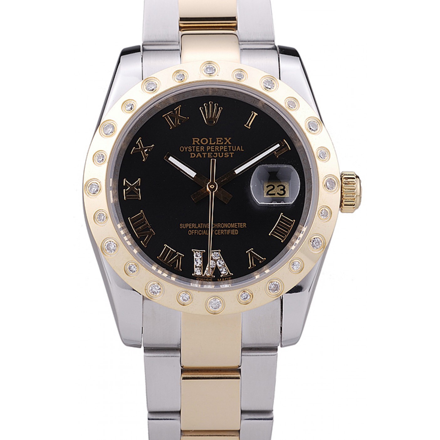 Rolex Datejust Diamond Bezel Black Dial 7463