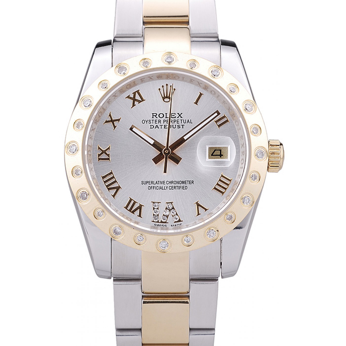 Rolex Datejust Diamond Bezel White Dial 7464