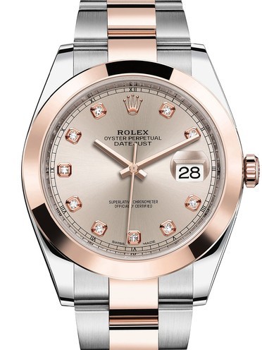 AAA Replica Rolex Datejust 41mm Stainless Steel and Everose Gold Mens Watch 126301-0007