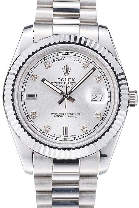 Rolex Day-Date Polished Stainless Steel Silver Dial