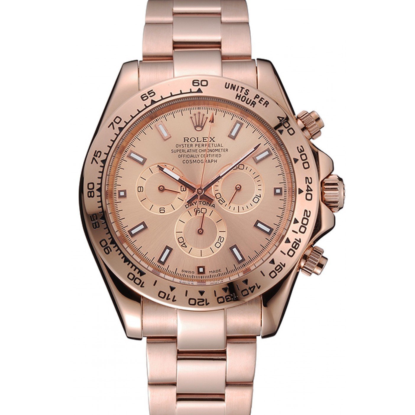 Rolex Cosmograph Daytona Pink Dial Rose Gold Case And Bracelet 1454247