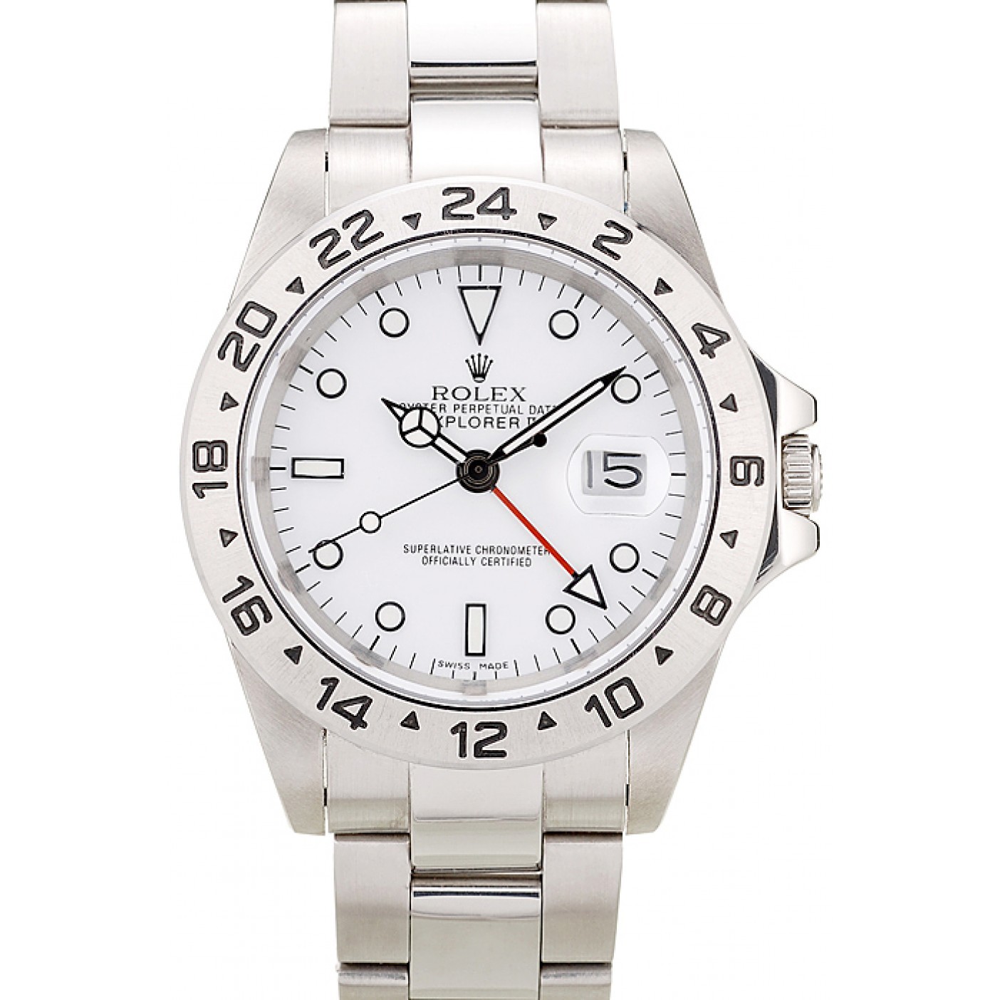 Rolex Explorer Stainless Steel Bezel White Dial