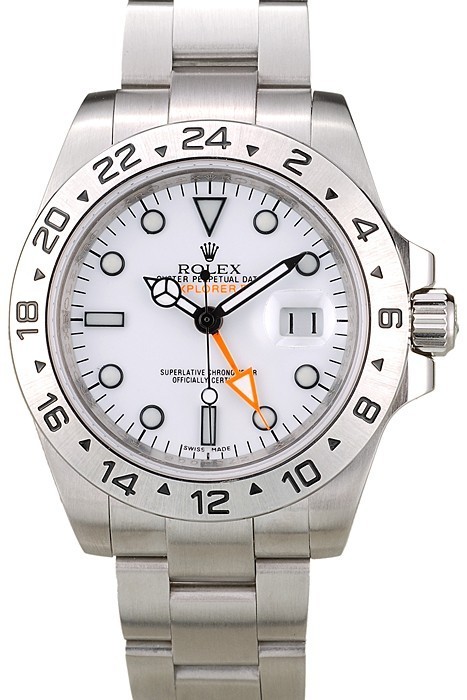 Rolex Explorer Stainless Steel Bezel White Dial Watch