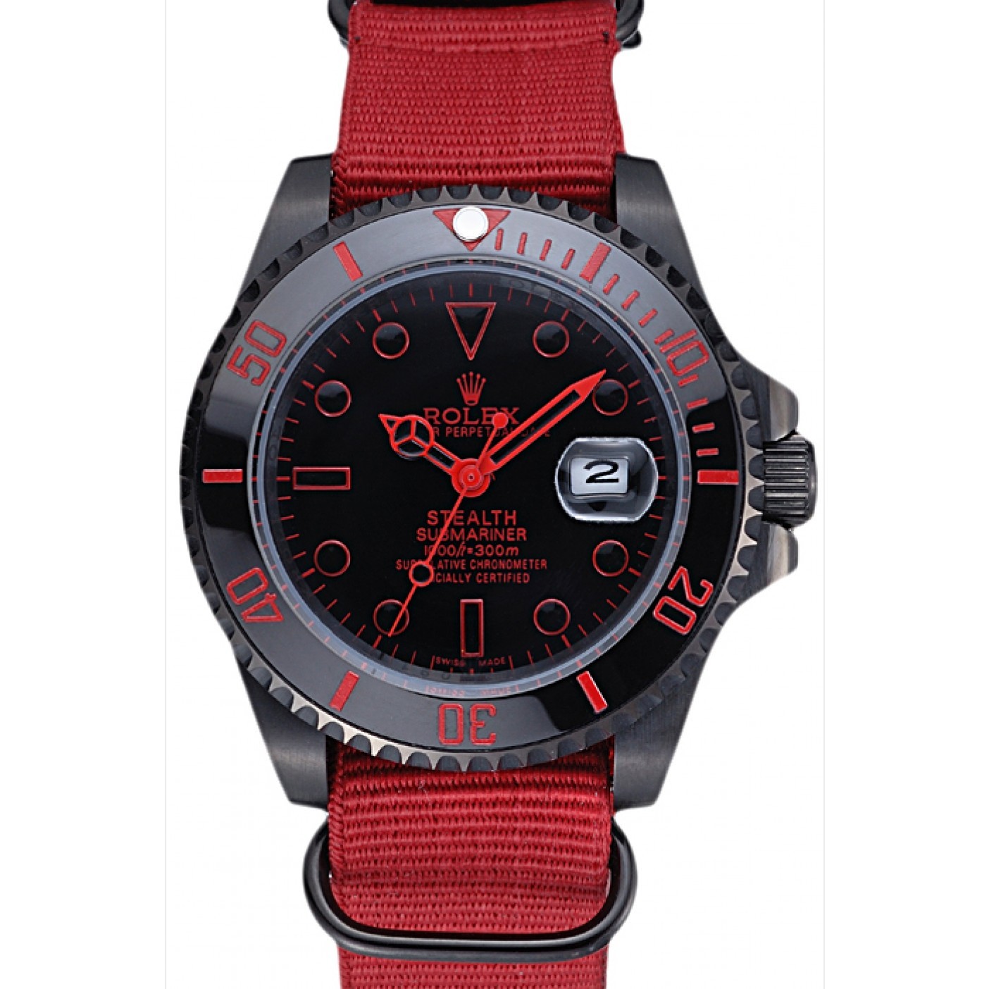 Rolex Stealth Submariner Red Nylon Strap 622010