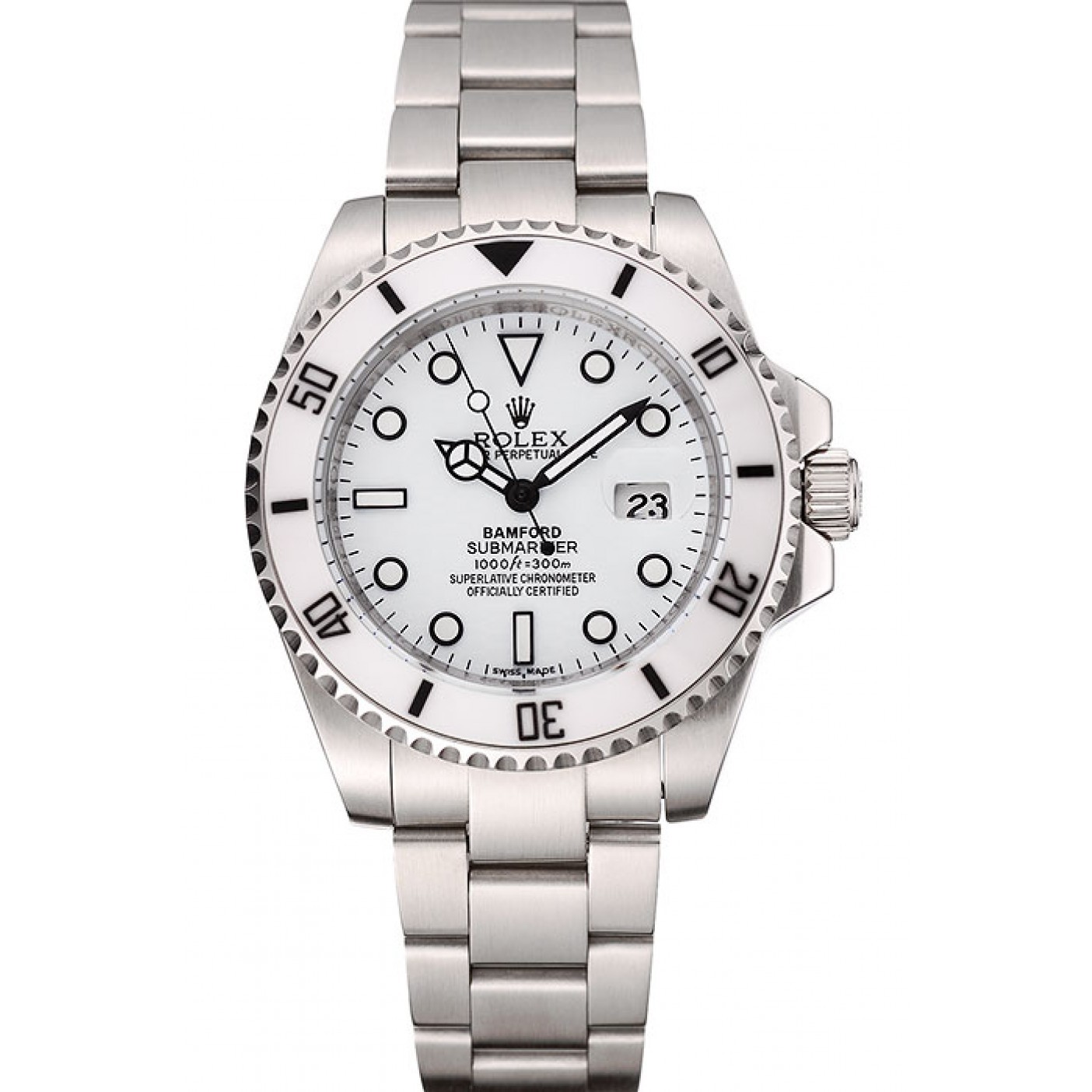 Rolex Submariner Bamford White Dial Stainless Steel Bracelet 1453863