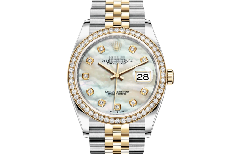 DATEJUST 36- Oyster, 36 mm, Oystersteel, yellow gold and diamonds 64with original box