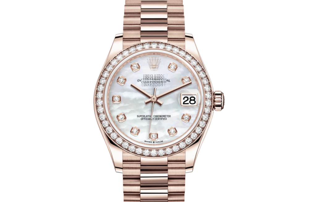 DATEJUST 31- Oyster, 31 mm, Everose gold and diamonds 2with original box