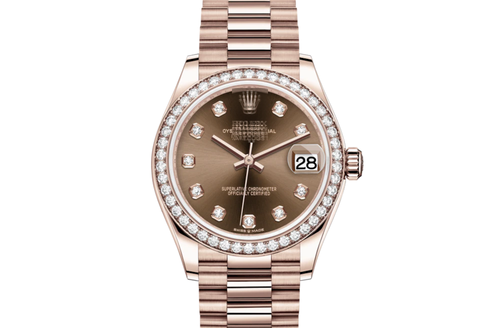 DATEJUST 31-Oyster, 31 mm, Everose gold and diamonds 26with original box