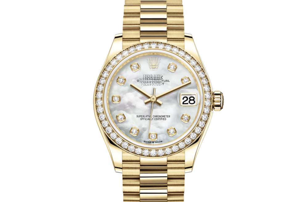 DATEJUST 31- Oyster, 31 mm, yellow gold and diamonds 21with original box