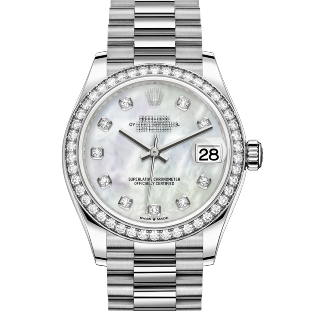 DATEJUST 31- Oyster, 31 mm, white gold and diamonds 18with original box