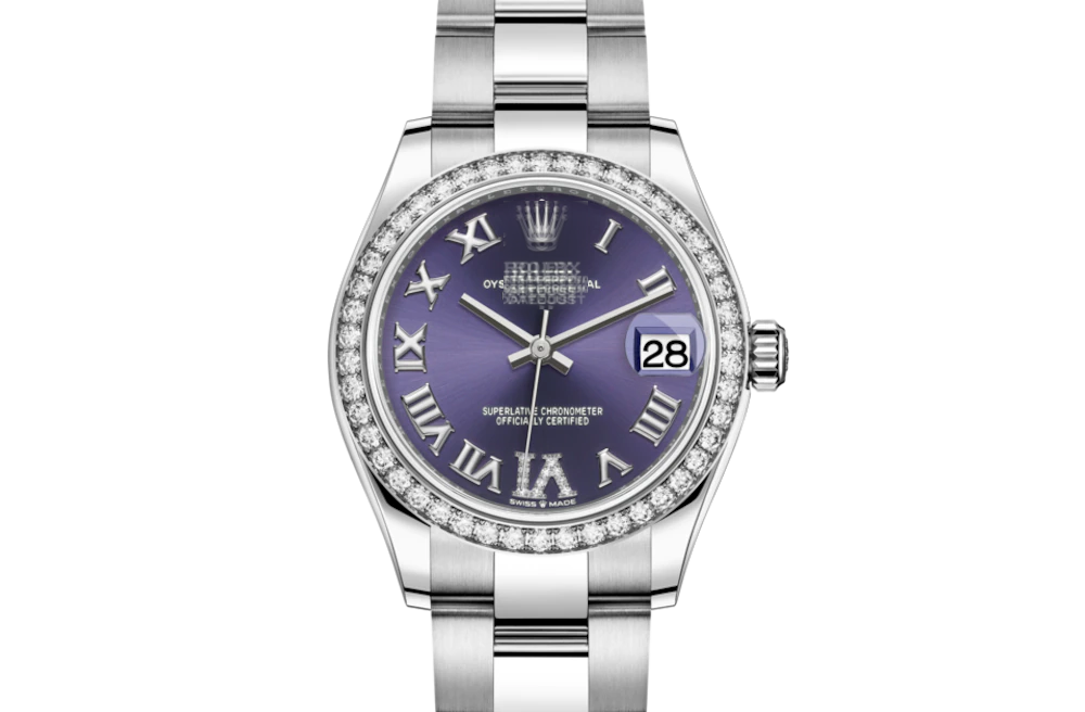 DATEJUST 31- Oyster, 31 mm, Oystersteel, white gold and diamonds 14with original box