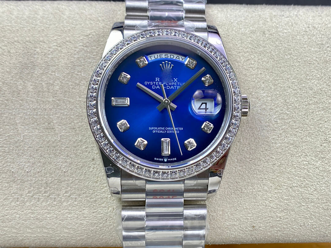 DAY DATE M128396TBR-0008 36MM GM FACTORY DIAMOND-SET BEZEL