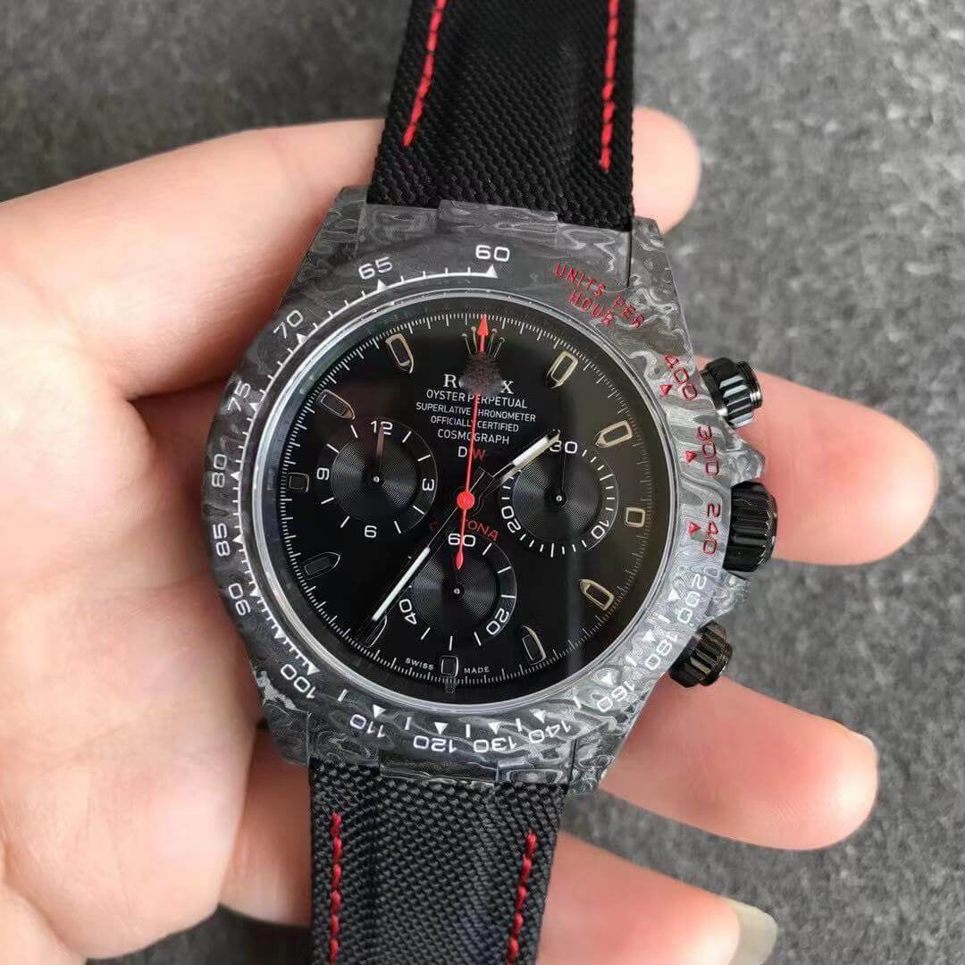 DAYTONA COSMOGRAPH CARBON FIBER DIW CUSTOMIZED VERSION NOOB FACTORY BLACK DIAL